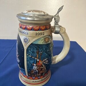 Vintage 1989 Budweiser Discover America Series Pinta Stein Anheuser-Busch